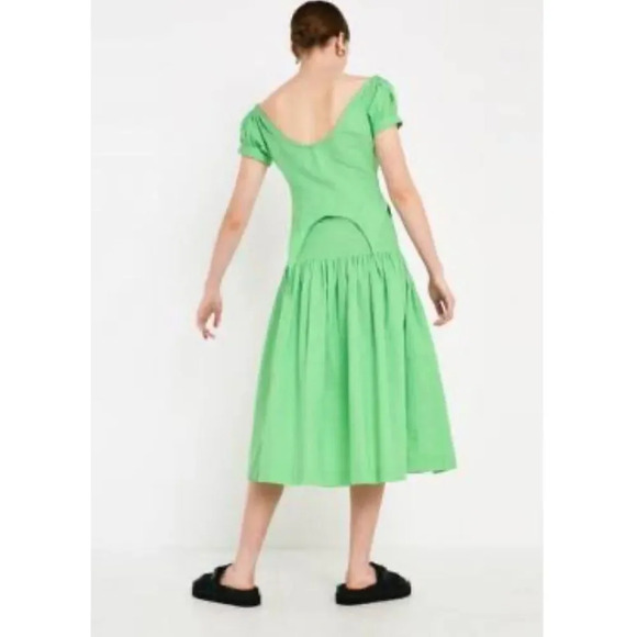 HOUSE OF SUNNY Rustic Cold Shoulder Dress Garden Green - Picture 5 of 13